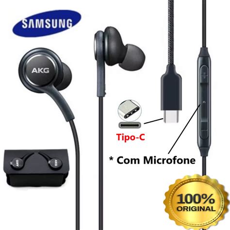 Fone De Ouvido Tipo C Samsung AKG Estéreo Intra Auricular Volume Alto