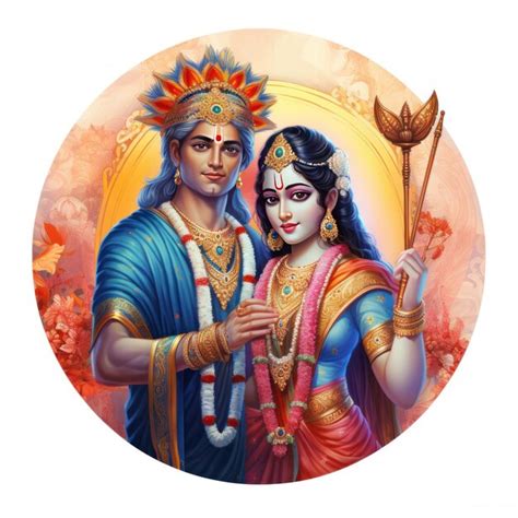 Icono De Rama Y Sita Para El Diwali Foto Premium