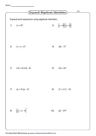 How Do You Expand Expressions Brian Harringtons Addition Worksheets