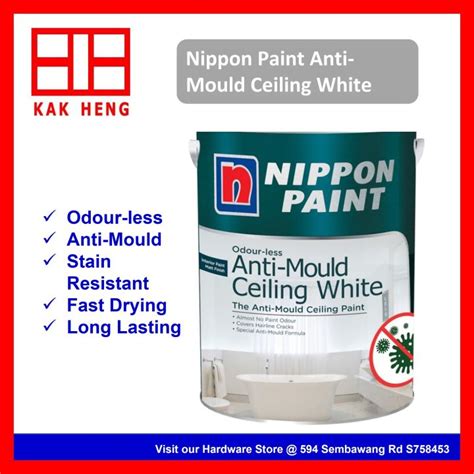 Nippon Paint Odourless Anti Mould Ceiling White L Lazada