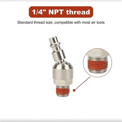 2pcs Male Thread Air Hose Fittings 14in Npt Swivel Air Plug Pneumatic