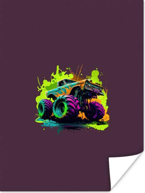 Poster Monstertruck Groen Neon Auto Design X Cm Bol