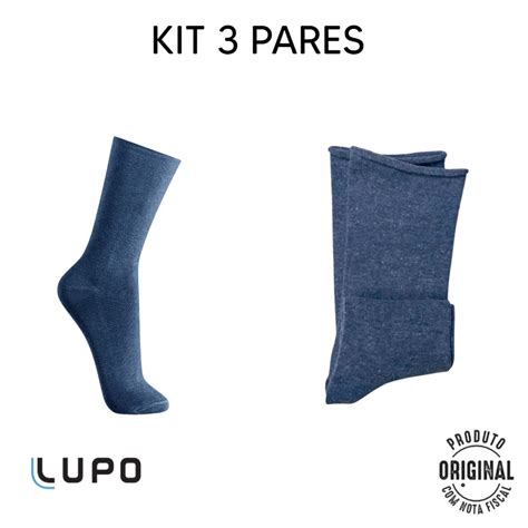 Kit Meias Social Algod O Sportwear Sem Punho Lupo Submarino