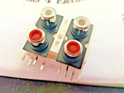 Pcb Phono Socket Nickel Quad Mounting Red White Ebay