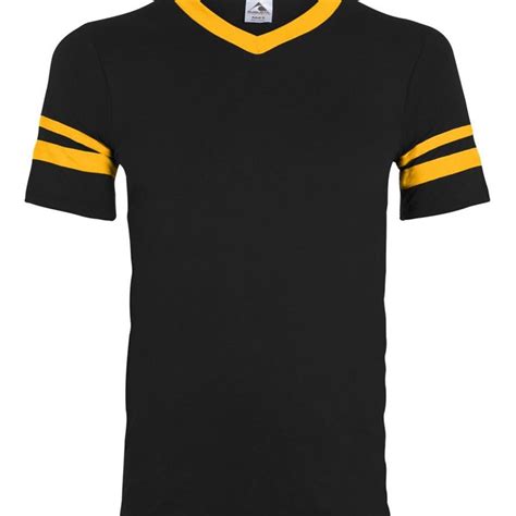 V-neck jersey with striped sleeves - 360 | ELOI USA | Design. Print. Grow