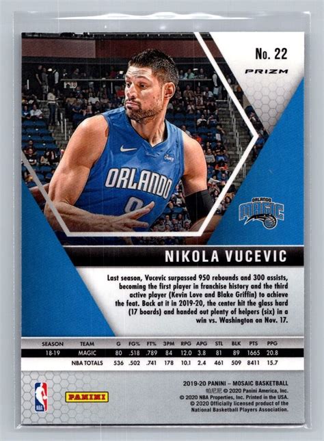 2019 Panini Mosaic 22 Nikola Vucevic Prizm Orlando Magic EBay