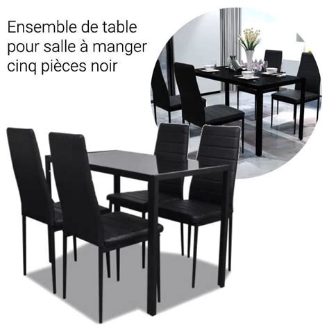 Ensemble De Table Pour Salle Manger Cinq Pi Ces Noir