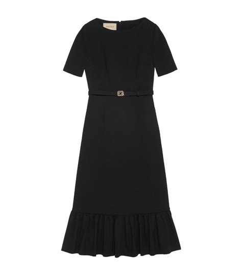 Womens Gucci Black Belted Midi Dress Harrods Uk