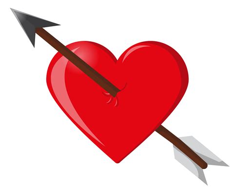 Red Heart Arrow Transparent PNG PNG Mart