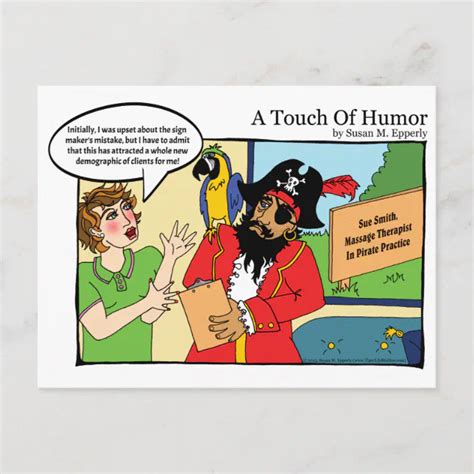 A Touch Of Humor Pirate Massage Comic Postcard Zazzle