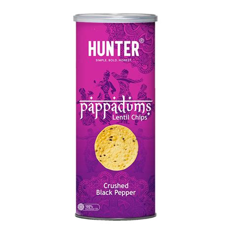 Hunter Pappadums Crushed Black Pepper Gm Hunter Foods