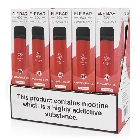 Elf Bar Strawberry Ice 10 X Disposable Vape Multipack