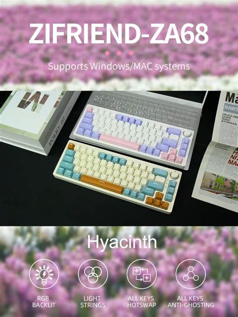 Shipped Within 1 Day ZIFRIEND ZA68 Keyboard Kantor Gaming Mekanis RGB Hot Swappable Berkabel