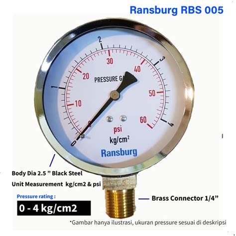 Jual Pressure Gauge 0 4 Kg Cm2 Dia 2 5 Ransburg RBS 005A