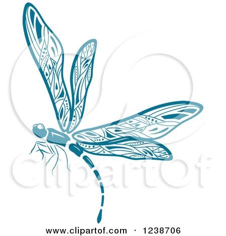 Clipart of a Blue Dragonfly - Royalty Free Vector Illustration by ...