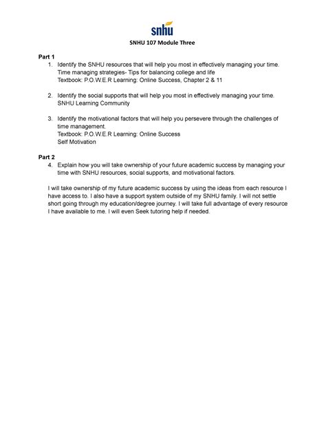 Module Three Activity - SNHU 107 Module Three Part 1 1. Identify the