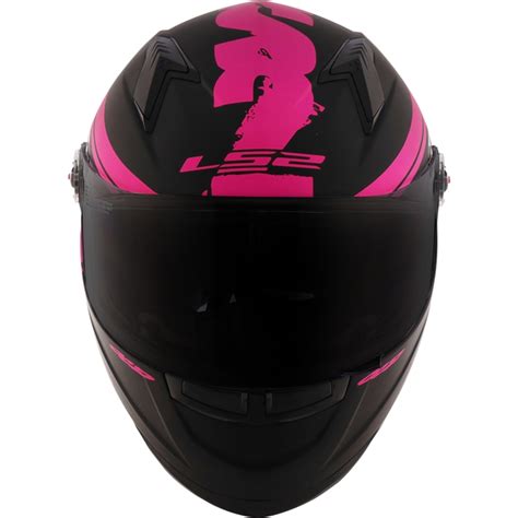 Capacete Ls Ff Fluo Preto Rosa Fosco Grid Motors