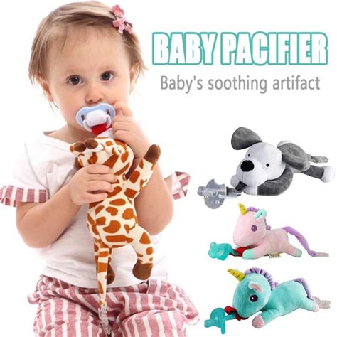 Newborn Baby Pacifier Plush Toy Pacifier Toy Cute Cartoon Animals Plush