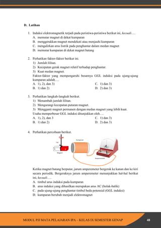 Modul 1 Pembelajaran 3 Kemagnetan Dan Induksi Elektromagnetik PDF