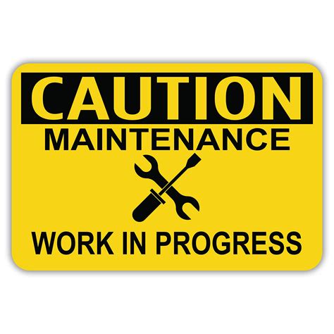 amazoncom caution maintenance work  progress aluminum sign metal
