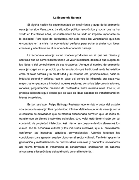 Ensayo Economia Naranja Pdf