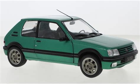 Miniature Peugeot 205 1 18 Solido GTI Griffe Metallise Verte 1992