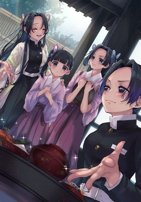 Kochou Shinobu Tsuyuri Kanao Kochou Kanae And Kanzaki Aoi Kimetsu