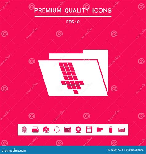Folder Down Arrow Icon Graphic Elements For Your Design Stock Vector