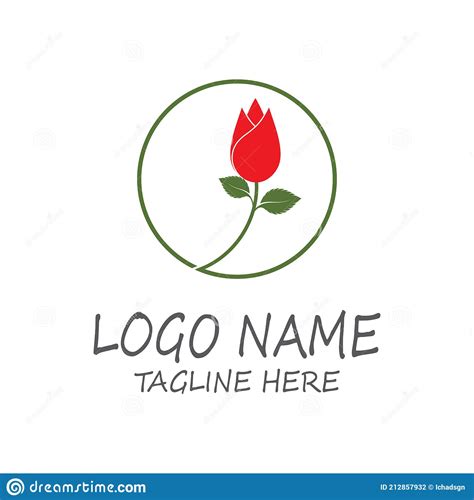 Rose Flower Logo Template Vector Illustration Stock Vector