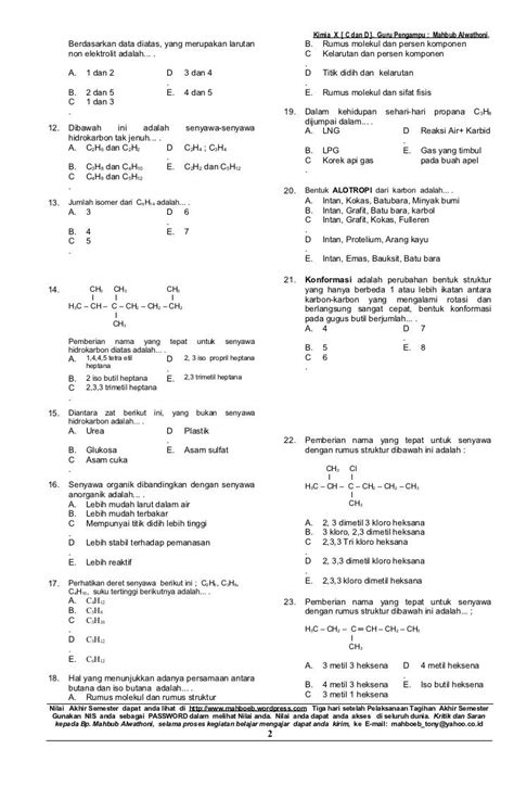 Soal Kimia Farmasi Kelas Contoh Soal Dan Jawaban Otosection