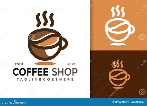 Cup Coffee Shop Logo Design Brand Identity Logos Vector Modern Logo