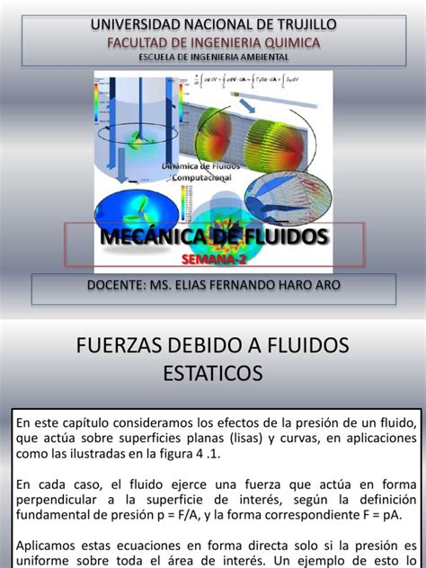 Fuerzas De Fluidos Estáticos Sobre Superficies Pdf Presión