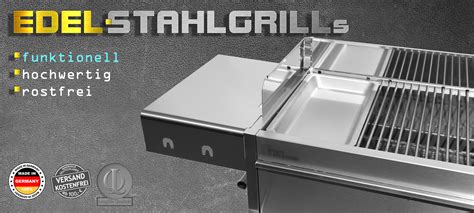 Edelstahlgrill für Holzkohle als Grill Bausatz in Größe XL