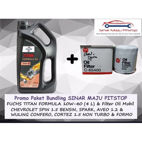 Jual Paket Oli FUCHS TITAN FORMULA SN SYNTHETIC 10W 40 Galon 4 Liter