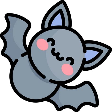 Bat Kawaii Lineal color icon