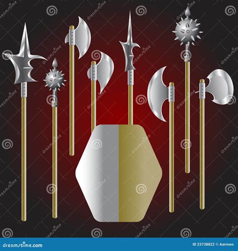 Medieval Weapons Vector Ancient Protection Warrior And Antique Metal