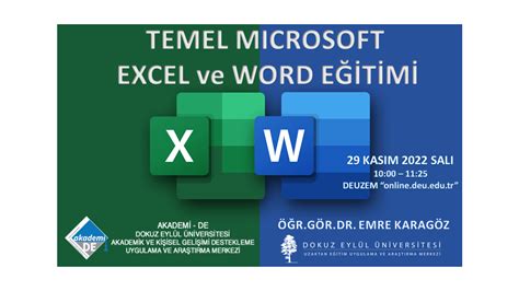 Temel Microsoft Word ve Excel Eğitimi | Akademik ve Kişisel Gelişimi ...