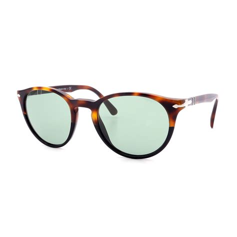 Persol Mens Po3152s 905552 Round Sunglasses Tortoise Green