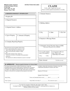 Fillable Online B CLAIMANT INFORMATION Fax Email Print PdfFiller