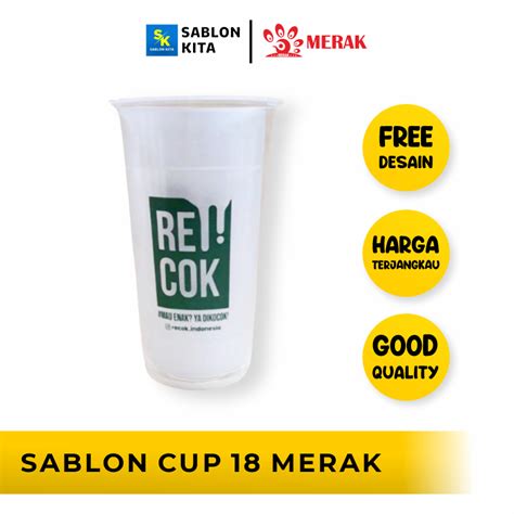 Jual Terbaik Sablon Cup Plastik Datar Oz Merk Merak Gram Cup