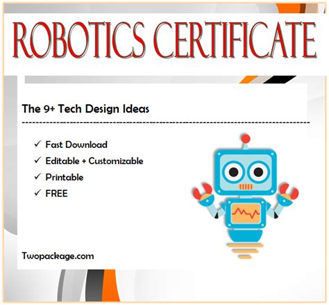 9 Robotics Certificate Templates Free 2021 Supreme Science Designs