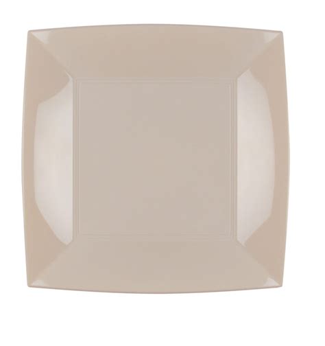 Plato Duro Reutilizable PP Llano Beige Nice 23cm 300 Uds