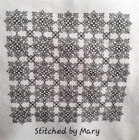 Royal Flowers Lace Panel Blackwork Chart Etsy