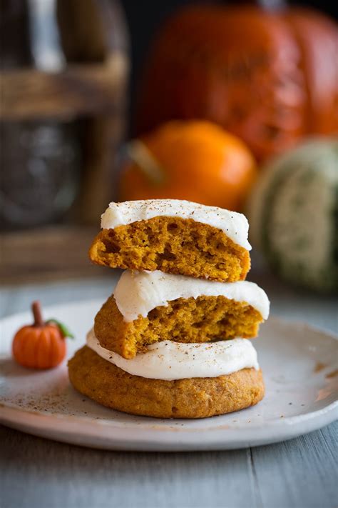 Pumpkin Cookies with Cream Cheese Frosting - Cooking Classy