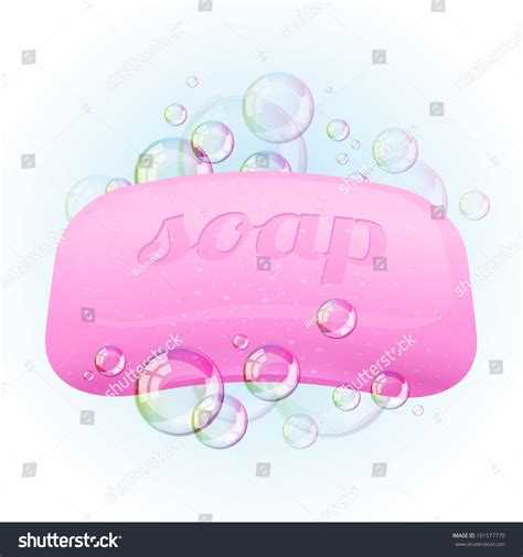 Soap Bar Bubbles Vector Illustration Raster Stock Illustration