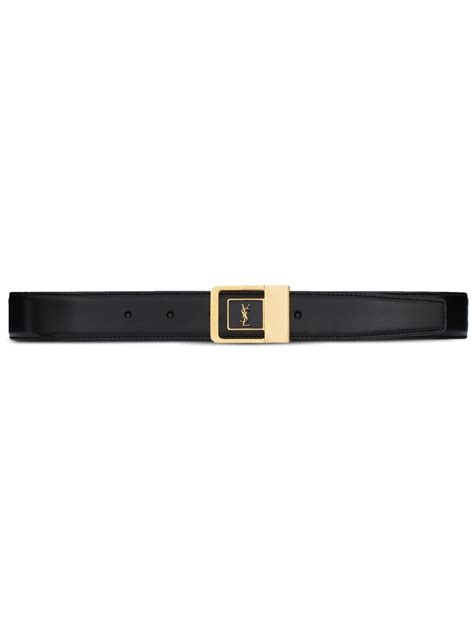 Saint Laurent Logo Plaque Leather Belt Farfetch