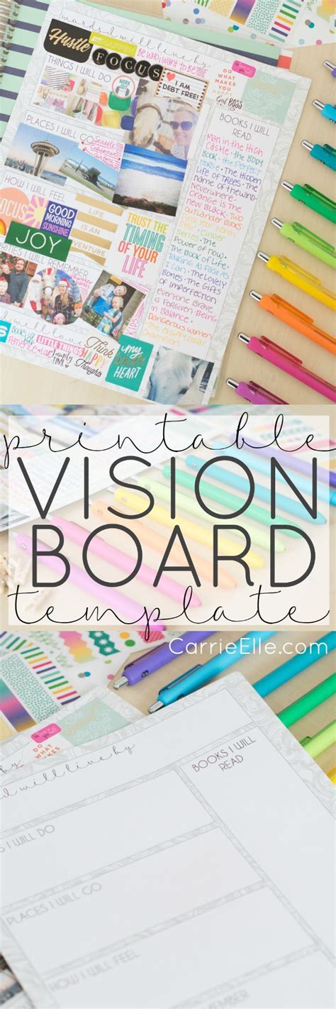 Printable Vision Board Template Print Out This Fun Template And