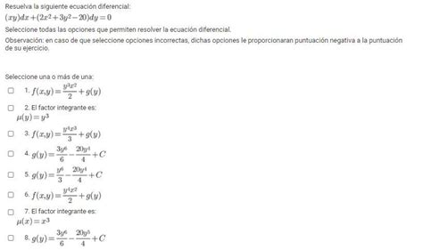 Solved Resuelva la siguiente ecuación diferencial Chegg