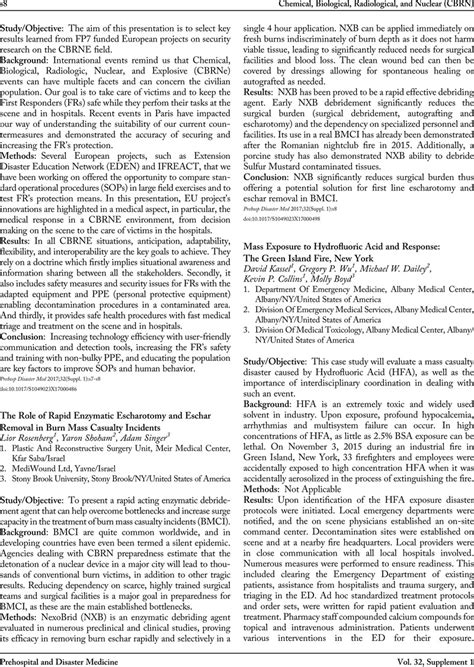 The Role of Rapid Enzymatic Escharotomy and Eschar Removal in Burn Mass Casualty Incidents ...