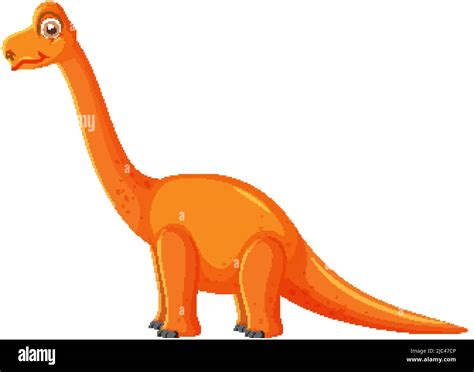 Lindo Brachiosaurus Dinosaurio ilustración de dibujos animados Imagen